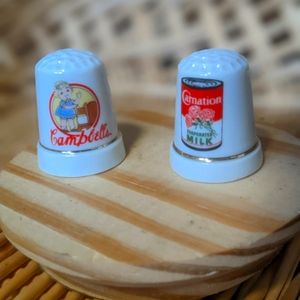 ✨✨Vintage Collector's "Carnation & Campbell's" Thimble Bundle